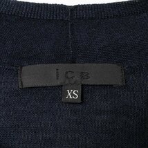 iCB アイシービー Vネックセーター ニット 長袖 無地 薄手 トップス カットソー XSサイズ ウール ネイビー 紺 綺麗め シンプル カジュアル_画像2