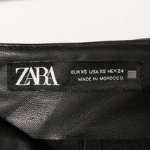 ZARA ザラ レディース 切替フレアースカートブラック XSサイズ ひざ上 ポリウレタン ポリエステル カジュアル コーティング生地 裏なし_画像2