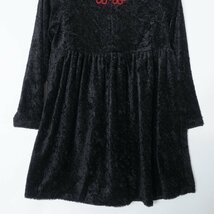 JUNKO KOSHINO コシノジュンコ キッズ ハイネック チャイナ ワンピース 125-135 ポリエステル100% ブラック 黒 子供服 秋冬_画像3