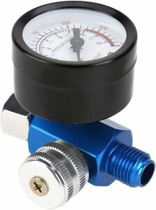 空気圧レギュレーター 圧力レギュレータバルブ エアーレギュレーター 空気圧計 1/4" 圧力制御 調整可能 取り付けが簡単 スプレ