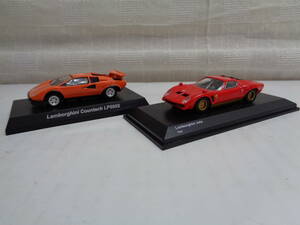 即決　京商 ミニカー　ランボルギーニ　Lamborghini Jota Red/Lamborghini Countach LP500S オレンジ　中古・現状品 2個セット　