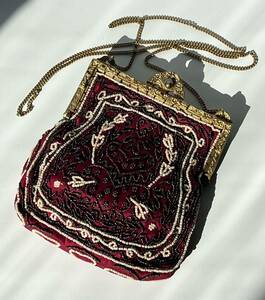 Vintage Christiana Silk Beaded Bag Vintage beads bag embroidery silk beautiful 