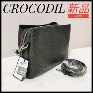 最高級本皮　新品未使用　クロコダイル　CROCODIL　ハンドバック　ブラック黒