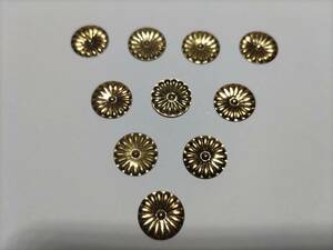 ☆４分【菊紋金具】直径12ｍｍ ｘ（10枚） 神殿、神輿、ミニ山車、神棚金具です。