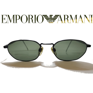 【1円スタート】エンポリオ アルマーニ サングラス フルリム メタルフレーム ヘキサゴン EMPORIO ARMANI 眼鏡 メガネフレーム メンズ