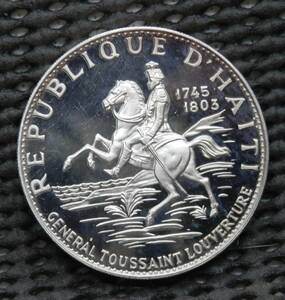 ハイチ　10Ｇ記念銀貨プルーフ　1967年　47.02ｇ　40.1㎜×4.1㎜　