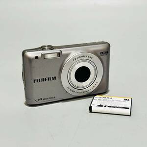 甲HK9651　クリーニング済　美品　2点　本体/バッテリー　動作品　フジフィルム　FinePix JX500　デジタルカメラ　デジカメ　シルバー