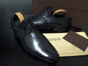 美品 使用回数少 ヴィトン 6.5 LOUIS VUITTON ♯ST1008 カウンターダミエ センターシームドレスシューズ 黒 箱付 8052