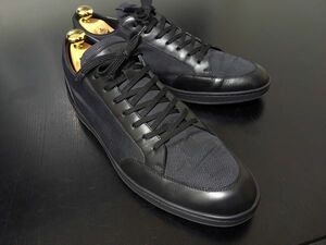 極美品 試し履き程度 ヴィトン 9.5 LOUIS VUITTON ♯MS0127 ダミエ コンビレザー スニーカー 黒 8145