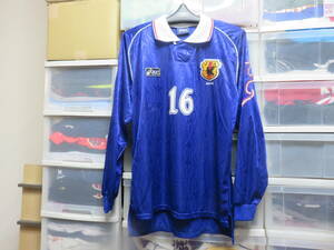 アシックス　SAMURAI BLUE サッカー日本代表　1998フランスワールドカップ　超貴重！選手実使用長袖ユニフォーム（上）