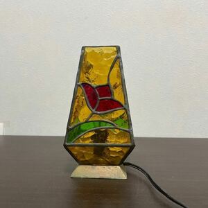 ステンドグラス アンティーク 卓上ランプ インテリア 照明 レトロ テーブルランプ スタンドライト 花柄　ビンテージステンドランプ 