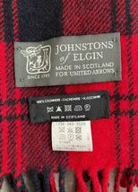 23234 JOHNSTONS ジョンストンズ　 CA チェックマフラー　ユナイテッドアローズ別注　カシミヤ　カシミア　チェック　マフラー　赤_画像4