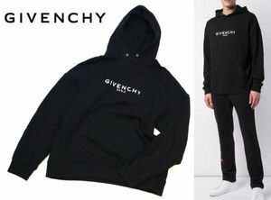 国内正規 GIVENCHY BM700R30AF フロントロゴ スウェットプルオーバーパーカー ジバンシー LOGO フーディー オーバーサイズ L J-40