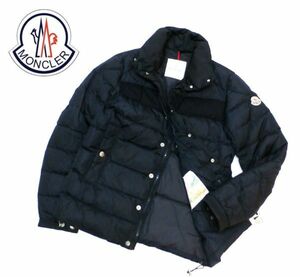 ★国内正規品 MONCLER MENS BREVAL ウール切替 ダウンジャケット モンクレール ブレヴァル NYLON×WOOL DOWN JACKET ネイビー 0 S-10