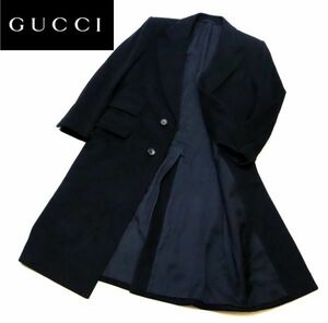 アーカイブ GUCCIトムフォード期 ウール チェスターコート グッチ WOOL CHESTER COAT 90S 00年初期 黒タグ イタリア製 ブラック 48 S-1