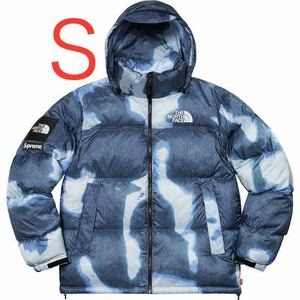 新品 Supreme The North Face Bleached Denim Print Nuptse Jacket ノースフェイス ブリーチデニム ヌプシ ダウンジャケット シュプリーム