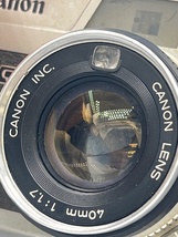 N34197■ Canon Canonet QL17 キャノン キャノネット フィルムカメラ レンジファインダー ケース付 レンズ 40mm 1:1.7 レトロ ビンテージ _画像3