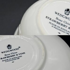 NS33557 WEDGWOOD ウェッジウッド STRAWBERRY ＆ VINE ストロベリー アンド ヴァイン カップ＆ソーサー 2客セット 中古品の画像10
