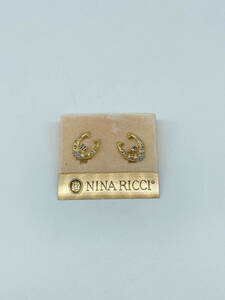 N34285 NINA RICCI ニナリッチ ヴィンテージ ゴールド ロゴイヤリング クリップ式 ブランド アクセサリー