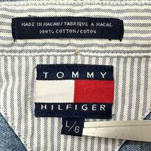 90s★状態良好★Tommy Hilfiger/トミーヒルフィガー★デニムシャツ★オールドロゴ刺繍★L表記 ※XL〜XXL相当_画像9