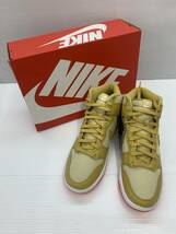 153-KB1760-100s NIKE DUNK HI RETRO PRM GOLD CANVAS ナイキ ダンク ハイ レトロ DV7215-700 27.5cm タグ付未使用品_画像1