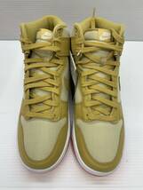 153-KB1760-100s NIKE DUNK HI RETRO PRM GOLD CANVAS ナイキ ダンク ハイ レトロ DV7215-700 27.5cm タグ付未使用品_画像3