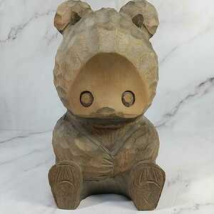 581●同梱NG 熊ボッコ 伝統工芸 木彫り アイヌ 熊ぼっこ 作家物 高さ25cm 熊ぼっこ 民芸品 北海道 昭和レトロ 小熊 コレクター品 現状
