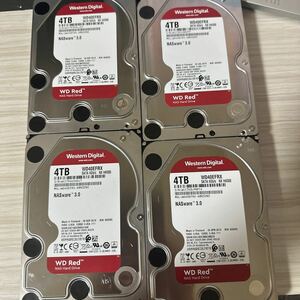 (4枚セット/動作保証/使用0時間)Western Digital Red 4TB WDC WD40EFRX 3.5インチ SATA HDD（在庫管理番号：N19/20/21/22）