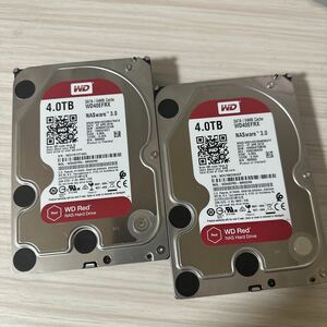 【二枚セット】N44/N45:(動作保証/使用0時間)Western Digital Red 4TB WDC WD40EFRX 3.5インチ SATA HDD