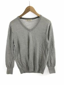 CLEAR IMPRESSION clear Impression wool 100% V neck knitted sweater size2/ light gray *# * eaa9 lady's 