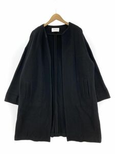 FRAY I.D フレイアイディー ウール混 ノーカラー コート size0/黒 ◆■ ☆ eaa9 レディース