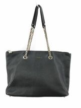 FURLA フルラ チェーン切り替え トート バッグ 黒 ■■ ☆ eaa9 レディース_画像1