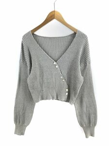 Niceclaup Nice Clap Rib Cashkur Cardigan светло -серый ◇ ■ ☆ eaa9 Ladies