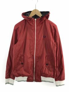 FRED PERRY フレッドペリー リバーシブル フード ジャケット sizeM/赤×紺 ◇■ ☆ eaa9 メンズ