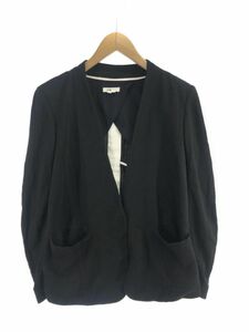 HELMUT LANG ヘルムートラング ノーカラー ジャケット sizeP/黒 ◇■ ☆ eaa9 レディース