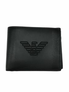 EMPORIO ARMANI エンポリオアルマーニ 二つ折り 財布 黒 ■■ ☆ eaa9 メンズ