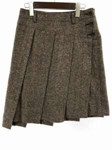 LIPSTARCO.LTD lips ta- wool . pleated skirt size2/ Brown *# * eaa9 lady's 