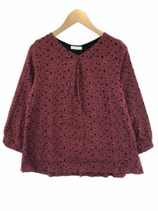 DRESKIP ドレスキップ カットワーク カットソー sizeL/ワインレッド ◇■ ☆ eaa9 レディース