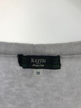 KEITH キース カシミヤ混 パールビーズ ショール カーディガン size38/ライトブルー ◇■ ☆ eaa9 レディース_画像3