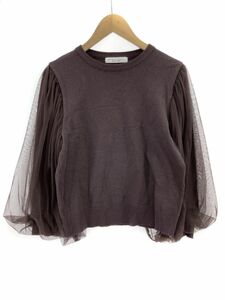 BEAUTE DE OPAQUE ボーテ ド オペーク チュール袖 ニット セーター sizeM/ボルドー ◇■ ☆ eaa9 レディース