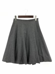 KUMIKYOKU Kumikyoku wool 100% flair skirt size1/ charcoal gray *# * eab5 lady's 