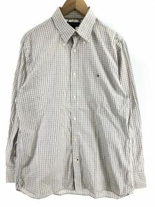 TOMMY HILFIGER Tommy Hilfiger check flannel shirt sizeL/ white ## * eab5 men's 