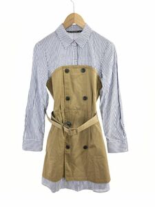 ZARA ザラ ベルト付き ドッキング ストライプ シャツ ワンピース sizeXS/ベージュ系 ■■ ☆ eaa9 レディース ☆ eab5 レディース