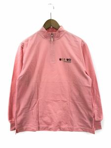 Munsingwear マンシングウェア ドット ハーフジップ カットソー sizeL/ピンク ◇■ ☆ eab5 レディース