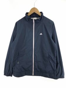 adidas アディダス 裏起毛 ワンポイント スタンドカラー ジャケット sizeOT/紺 ◇■ ☆ eaa9 レディース ☆ eab5 レディース