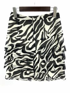 MICHEL KLEIN Michel Klein total pattern skirt size36/ white × black #* * eac2 lady's 