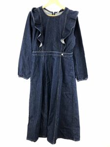 ZARA ザラ デニム ワンピース sizeUSA L/濃紺 ■◇ ☆ eac2 レディース