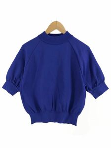 UNITED TOKYO united Tokyo mok neck 5 minute sleeve knitted sweater size0/ blue #* * eac2 lady's 