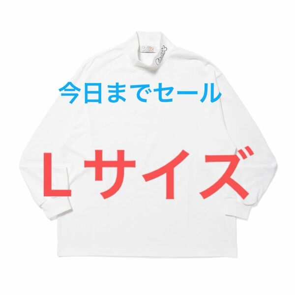 タートル　Tシャツ　シャツ　白　L 新品　buddix Logo Mock Neck Tee モンネックTシャツ