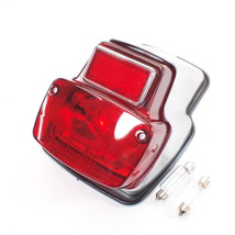 Tail light -BGM ORIGINAL Vespa vintage- metal small - unpainted ベスパ 50S 100S 125ET3 アルミ旧型テール 6V/12V_画像1